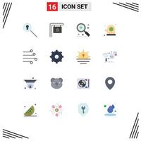 Flat Color Pack of 16 Universal Symbols of weather blow in air flower Editable Pack of Creative element Design Elements vector
