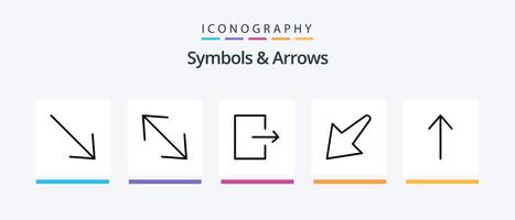 Symbols and Arrows Line 5 Icon Pack Including right repeat move arrow Creative Icons Design vector