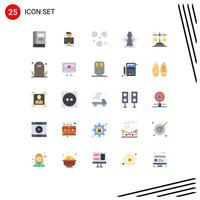 Group of 25 Flat Colors Signs and Symbols for conclusion reduce hail lower cost Editable element Design Elements vector
