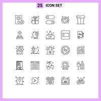 Pack of 25 creative Lines of interior therm control temperature ecology Editable element Design Elements vector