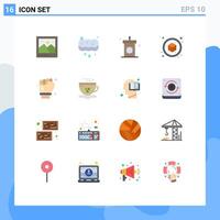 Pictogram Set of 16 Simple Flat Colors of architect object podium cube eid Editable Pack of Creative element Design Elements vector