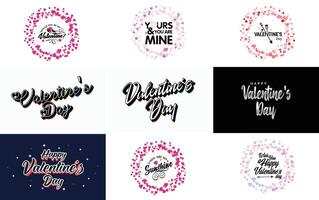 Happy Valentine's Day greeting card template with a romantic theme and a red and pink color scheme vector