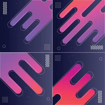 Pack of 4 Abstract element Backgrounds in Color Creative Design Collection vector