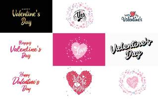 Love word art design with a heart shaped background and a bokeh effect vector