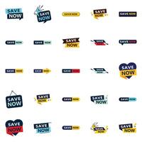 25 Versatile Typographic Banners for promoting savings in different contexts vector