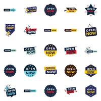 25 Fresh Open Now Banner Templates for Your Store or Business vector