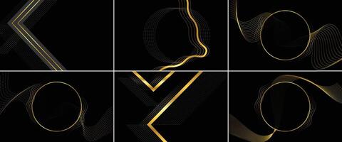 Golden lines on a white overlap brown and black shades color background creating an elegant realistic paper cut style 3D effect element illustration evoking a feeling of preciousness and beauty vector