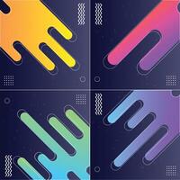 Pack of 4 Modish Style Abstractions in Color element Illustrations vector