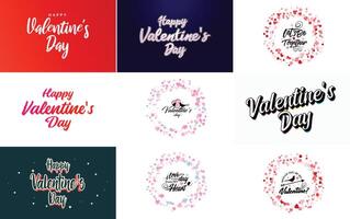 Love word art design with a heart shaped gradient background vector