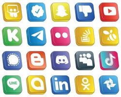 20 Unique Isometric 3D Social Media Icons such as overflow question funding stockoverflow and flickr icons High definition and professional vector