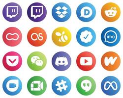 20 Modern Social Media Icons such as discord wechat swarm pocket and icons Eye catching and editable vector