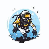 Astronaut in spacesuit element illustration of a cartoon character vector