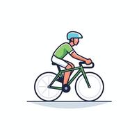 Cyclist riding a bike element illustration in flat style vector