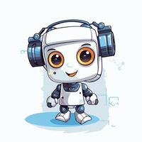 Cute cartoon robot element illustration Isolated on white background vector
