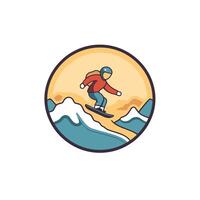 Snowboarder icon element illustration of a snowboarder riding a snowboard vector