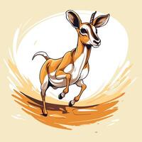 Gazelle on the background of the sun element illustration vector