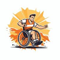 Handicapped man in a wheelchair Handicapped element illustration vector
