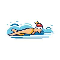 Swimming pool icon element illustration of a swimmer swimming in a pool vector
