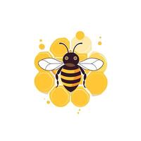 Bee and honeycombs icon element illustration in flat style vector