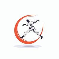 Baseball player illustration on white background Isolated vector