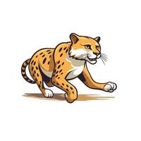 Cheetah running cartoon element illustration isolated on white background Wild cat vector