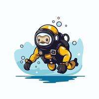 Astronaut in spacesuit Cartoon character element illustration vector