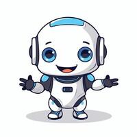 Cute robot cartoon character element illustration Cute little robot character vector