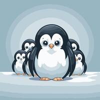 Cute penguin family element illustration of a cartoon penguin family vector