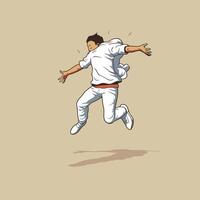 Running man illustration of a man in motion or movement vector