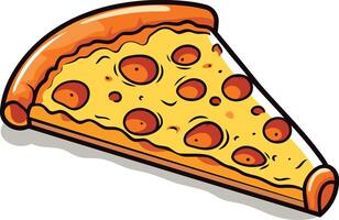 A cartoon slice of pizza with pepperoni and cheese vector