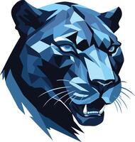 Geometric Blue Panther vector