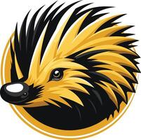 Bold and stylized illustration of a echidna head, perfect for logos, branding, and animal themed designs vector