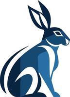Stylish, abstract logo of a rabbit in a blue color scheme vector