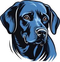 A close up portrait of a black labrador retriever, with a captivating gaze and a loyal expression vector