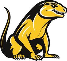 A powerful and bold illustration of a komodo dragon, perfect for branding, logos, and designs that need a fierce and impressive element vector