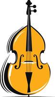 A simple yet striking illustration of a double bass, perfect for use in music related designs, posters, and branding vector