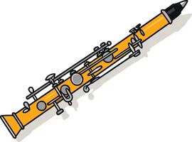 A simple and modern illustration of a yellow clarinet, perfect for music related projects and designs vector