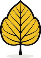 Simple, stylized yellow leaf icon, perfect for eco friendly logos, branding, or website design vector
