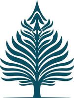 A stylized teal tree design, perfect for nature inspired logos, branding, or environmental themes vector