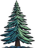 A simple yet striking illustration of a tall evergreen tree, perfect for branding, logos, or nature themed designs vector
