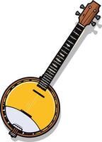 A simple, illustration of a banjo, perfect for use in music related designs, websites, and social media vector