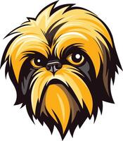 A bold and expressive illustration of a brussels griffon, perfect for pet related designs, branding, or social media vector