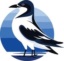 A stylized, illustration of a seabird in flight, perfect for logo design, branding, or nautical themed projects vector