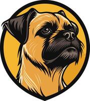 A bold and playful illustration of a brussels griffon dog, perfect for branding, pet products, or pet related content vector