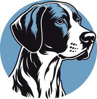 A bold and stylish illustration of a german shorthaired pointer's head, perfect for pet related designs, logos, and branding vector