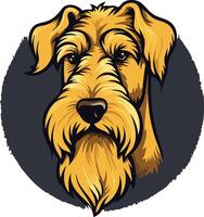 A whimsical illustration of a friendly wirehaired terrier, perfect for pet themed projects, dog lover merchandise, or branding vector
