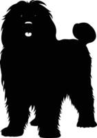 A simple yet striking silhouette of a fluffy dog, perfect for pet related projects, social media graphics, or logo design vector