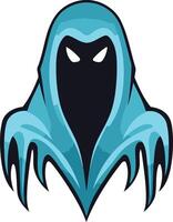 Blue Hooded Figure with Sharp Edges vector