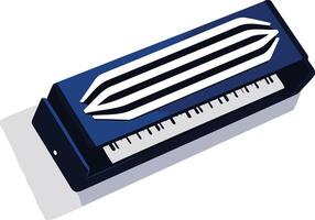 Blue and White Keyboard Musical Instrument vector