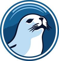 Seal in a Circular Frame vector